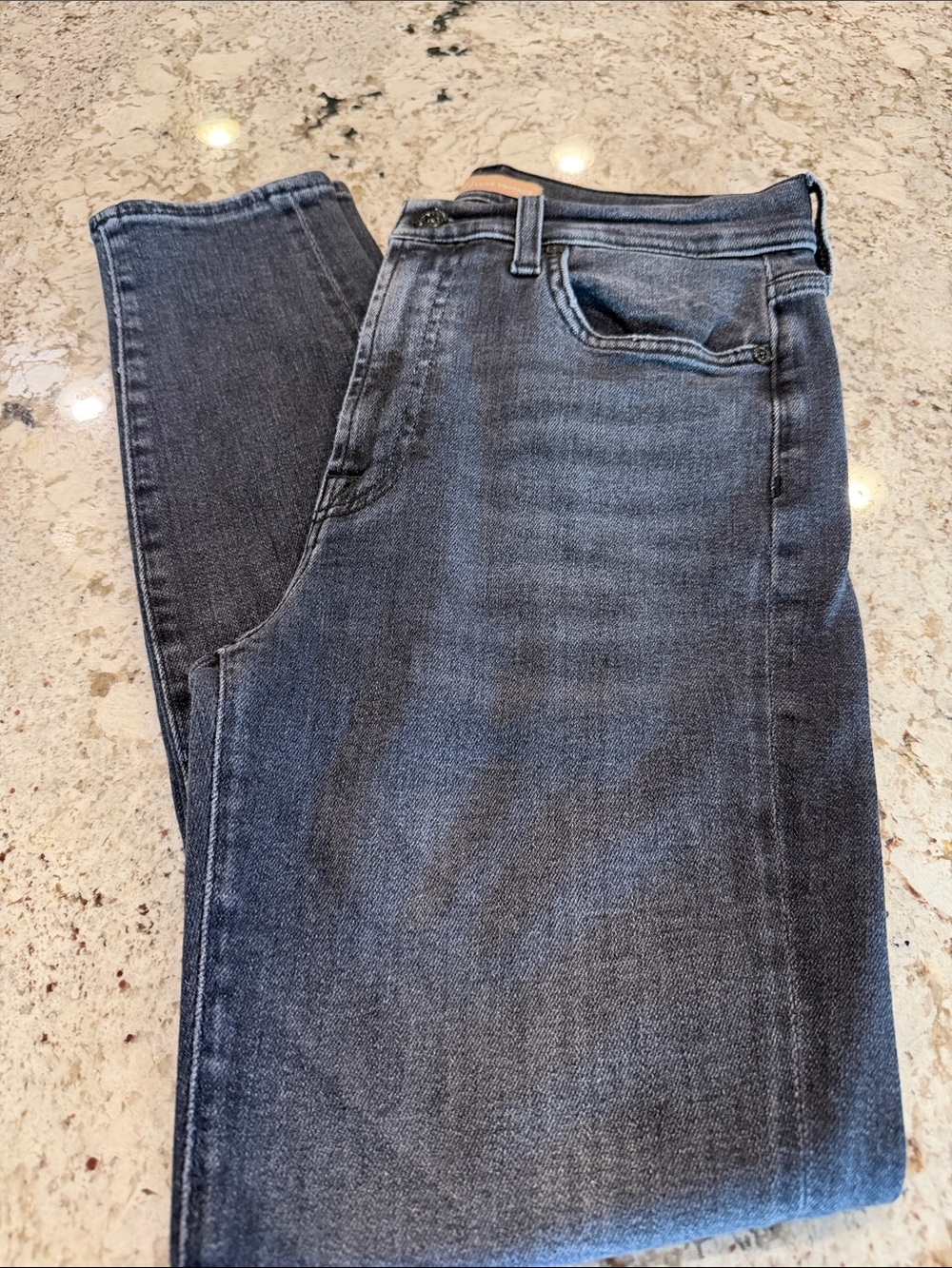 7 For All Mankind Women's High Waist Ankle Skinny Jeans - Washed Dark Gray/Blue